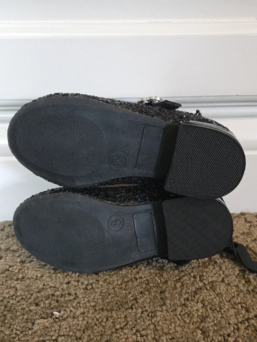 Toddler Girls Falls Creek Margot Black Dress Shoes Glitter Size 6 7 8 9 10 NWT